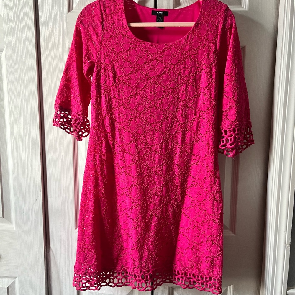 Alfani Petite Pink lace dress with full lining